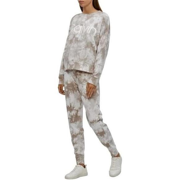 Calvin Klein Womens Performance Logo Tie-Dyed French Terry Sweatshirt, sz. M - Picture 3 of 4